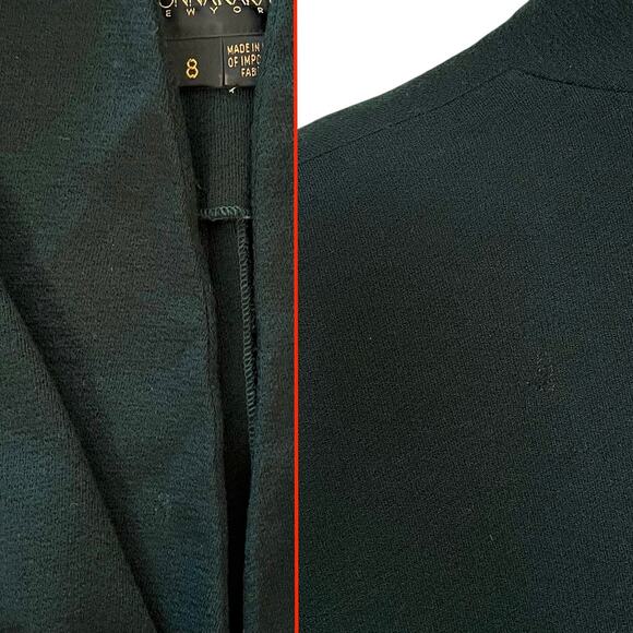 Vintage Donna Karan Black Label Archival Green Wool Wrap Dress Union-Made Size S - Picture 12 of 14